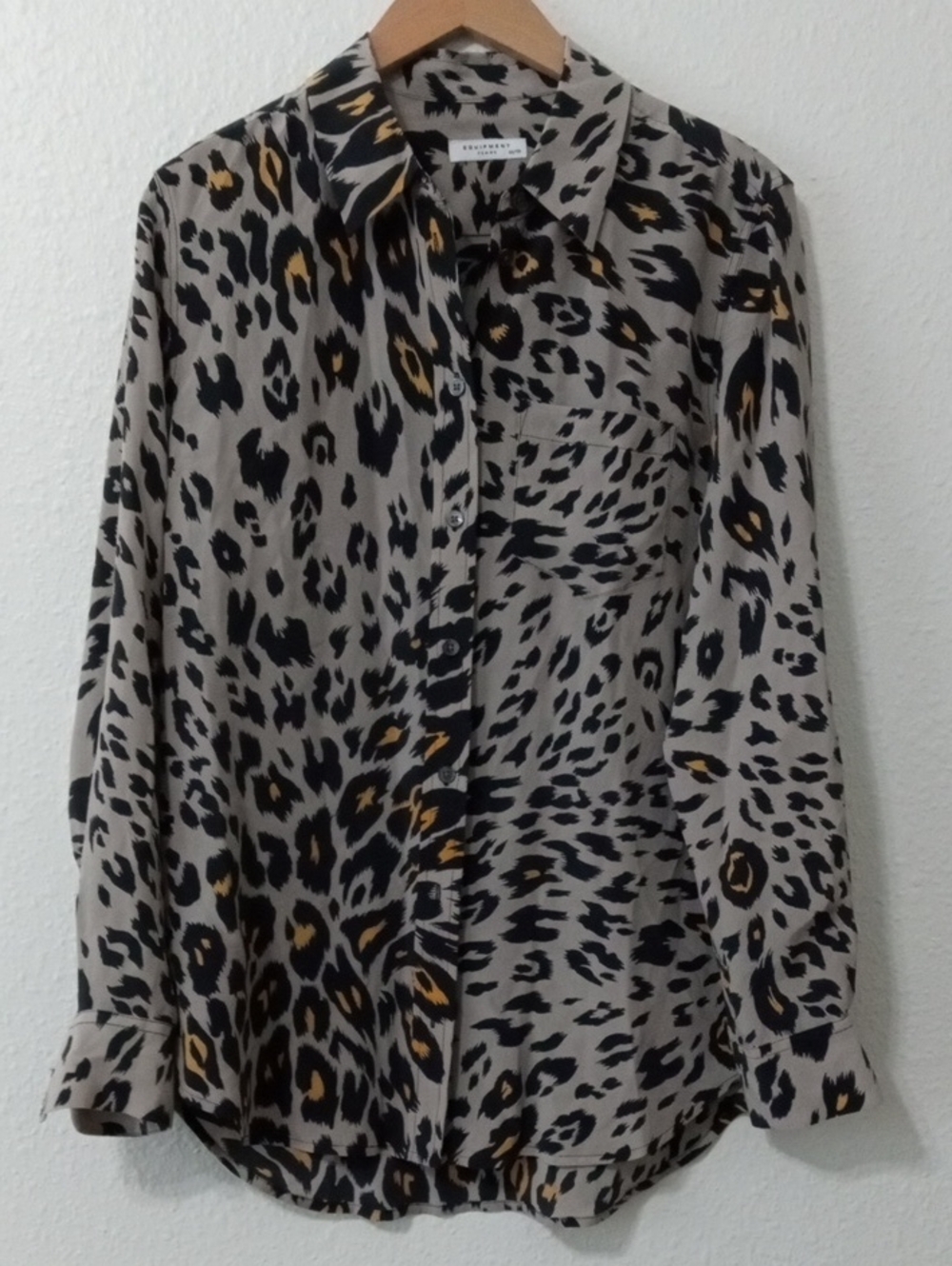 Equipment Animal Print Silk Shirt